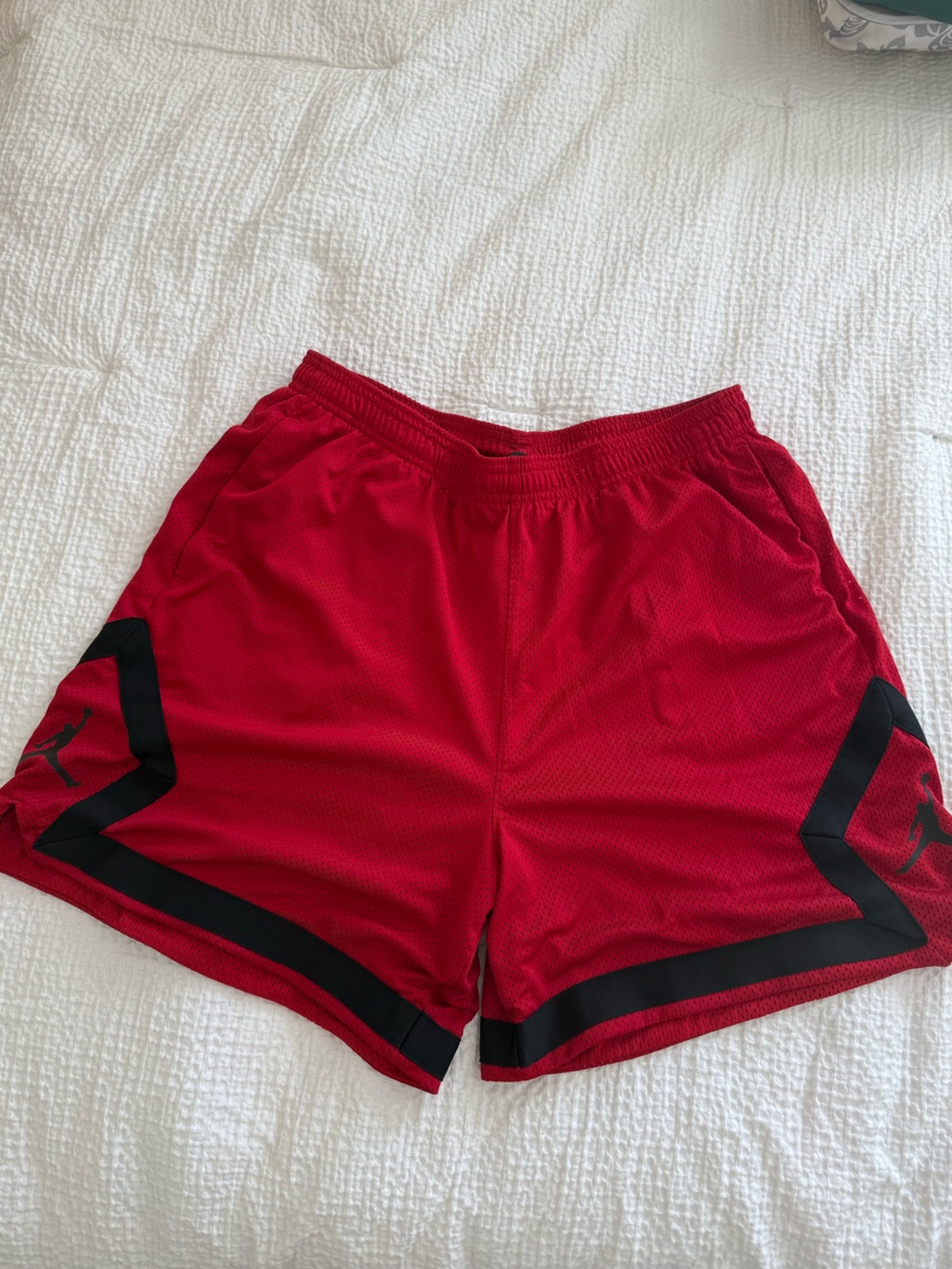 Jordan Women’s Sport 4” Red Heritage Diamond Mesh Shorts